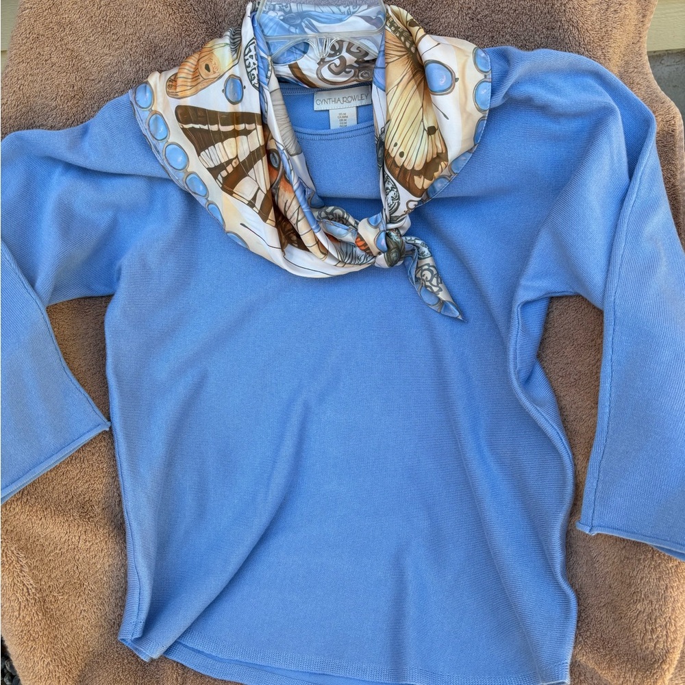 Cynthia Rowley Soft Sky Blue Crewneck Sweater
